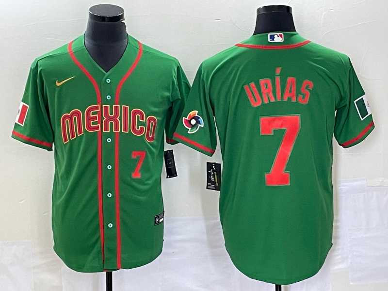 Men's Mexico Baseball #7 Julio Urias Number 2023 Green World Classic Stitched Jersey12,We sell and wholesale Men's Mexico Baseball #7 Julio Urias Number 2023 Green World Classic Stitched Jersey12 on line form chian!